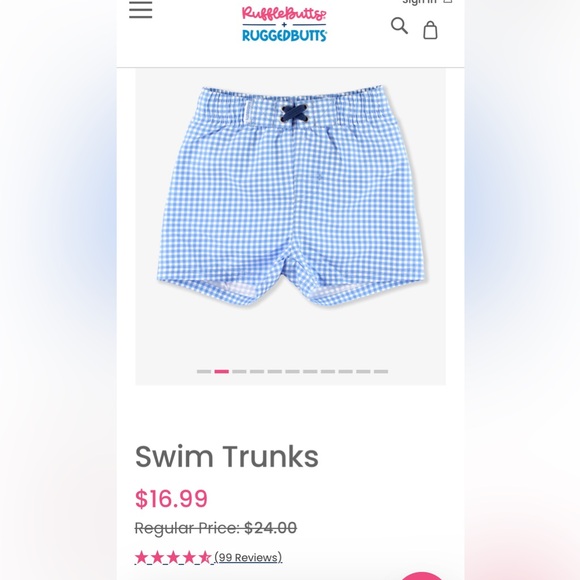 Toddler boys Ruggedbutts swim trunks and rash guard set! Size 18-24 month. Blue. - Picture 10 of 10